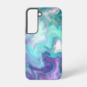 Lila und blaue Abstrakte Imitate Marmor Samsung Galaxy Hülle (Rückseite)