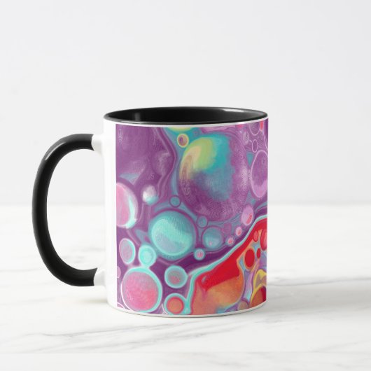 Lila und blaue Abstrakte Kunst Tasse (Links)