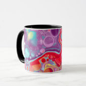 Lila und blaue Abstrakte Kunst Tasse (Vorderseite Links)