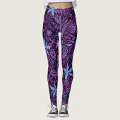 Lila und blaue Abstrakte Leggings (Vorderseite)