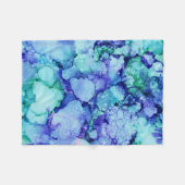 Lila und blaue abstrakte Malerei Fleecedecke (Vorderseite (Horizontal))