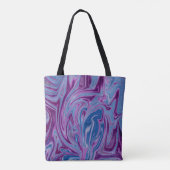Lila und blaue abstrakte Malerei Tasche (Rückseite)