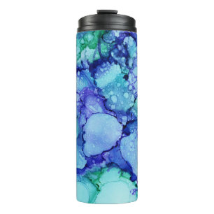 Lila und blaue abstrakte Malerei Thermosbecher