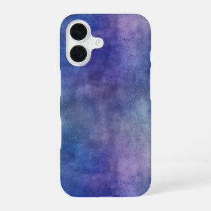Lila und blaue abstrakte Wasserfarben-Optik iPhone 16 Hülle