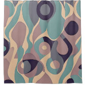 Lila und blaue abstrakte Wellen Duschvorhang (Vorderseite)