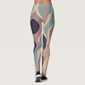 Lila und blaue abstrakte Wellen Leggings (Rückseite)