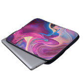 Lila und blaue Acrylmalerei Laptopschutzhülle (Vorne Knopf)