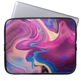 Lila und blaue Acrylmalerei Laptopschutzhülle
