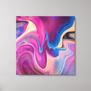 Lila und blaue Acrylmalerei Leinwanddruck