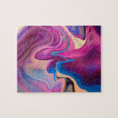 Lila und blaue Acrylmalerei Puzzle (Horizontal)