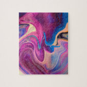 Lila und blaue Acrylmalerei Puzzle (Vertikal)