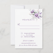 Lila und blaue Aquarellbilder | RSVP Karte (Rückseite)