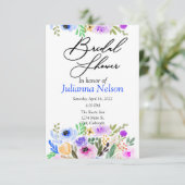 Lila und blaue Aquarelleinladung Einladung (Stehend Vorderseite)