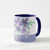 Lila und blaue Aquarelleisen individuell anpassbar Tasse (VorderseiteRechts)