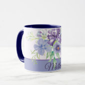 Lila und blaue Aquarelleisen individuell anpassbar Tasse (Vorderseite Links)