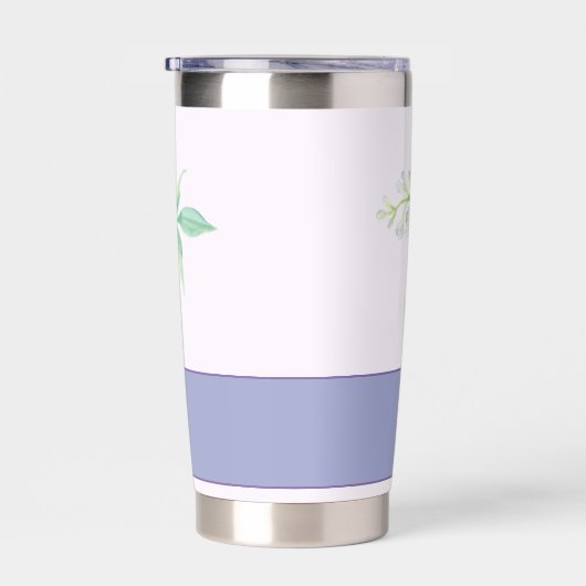 Lila und blaue Aquarelleisen individuell anpassbar Thermobecher (Rechts)