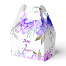 Lila und blaue Aquarellfarben-Blume Blumenhochzeit