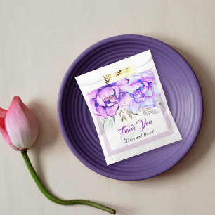 Lila und blaue Aquarellfarben-Blume Blumenhochzeit Geschenktütchen