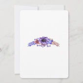 Lila und blaue Aquarellmütze Einladung (Rückseite)