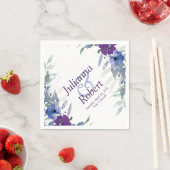 Lila und blaue Aquarellnappen Serviette (Beispiel)