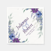 Lila und blaue Aquarellnappen Serviette (Vorderseite)