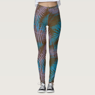 Lila und blaue Blätter Leggings