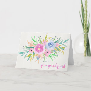 Lila und blaue Blume Freundschaftskarte Karte
