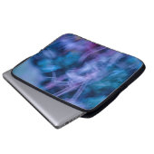 Lila und blaue Blume Laptopschutzhülle (Vorne Knopf)