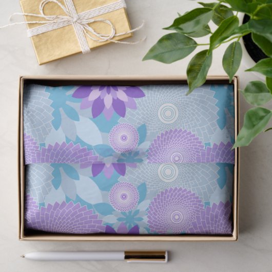 Lila und blaue Blume Mandala Muster Seidenpapier (Geschenk)