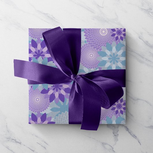 Lila und blaue Blume Mandala Muster Seidenpapier