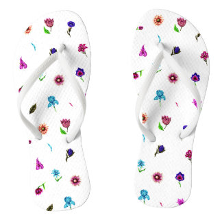 Lila und blaue Blume Print, moderne Blumendrucke Badesandalen