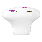 Lila und blaue Blume Print, moderne Blumendrucke Keramikknauf (Seitenansicht)