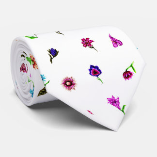 Lila und blaue Blume Print, moderne Blumendrucke Krawatte