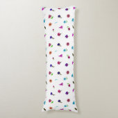 Lila und blaue Blume Print, moderne Blumendrucke Seitenschläferkissen (Vorderseite Vertikal)