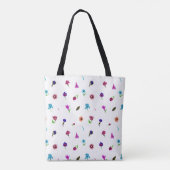 Lila und blaue Blume Print, moderne Blumendrucke Tasche (Rückseite)