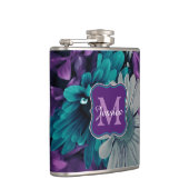 Lila und blaue Blume Schmutz Personalisiert Flachmann (Rechts)