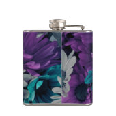 Lila und blaue Blume Schmutz Personalisiert Flachmann (Rückseite)