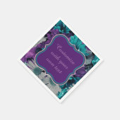 Lila und blaue Blume Smash benutzerdefinierten Tex Serviette (Ecke)