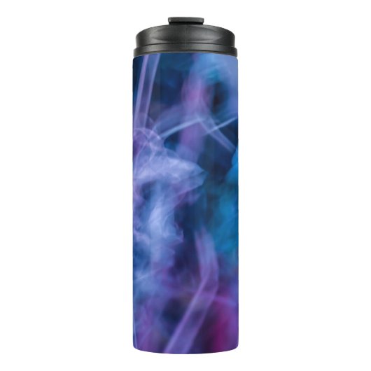 Lila und blaue Blume Thermosbecher (Vorderseite)