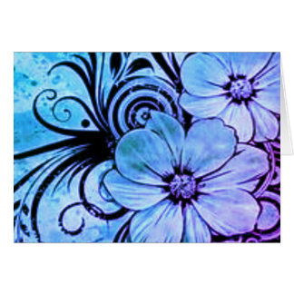 Lila und blaue Blumen