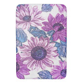 Lila und blaue Blumen Badematte (Vorderseite Vertikal)