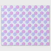 Lila und blaue Blumen Geschenkpapier (Flach)