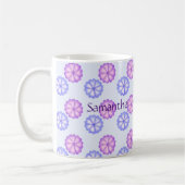 Lila und blaue Blumen Kaffeetasse (Links)