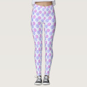 Lila und blaue Blumen Leggings (Vorderseite)