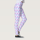 Lila und blaue Blumen Leggings (Rechts)