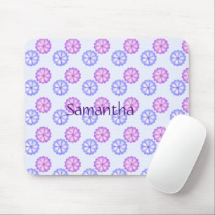 Lila und blaue Blumen Mousepad