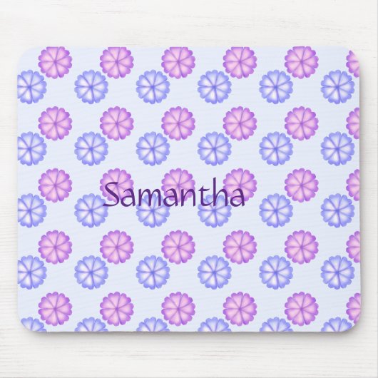 Lila und blaue Blumen Mousepad (Vorne)