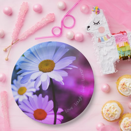 Lila und blaue Blumen Pappteller (Party)