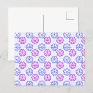 Lila und blaue Blumen Postkarte