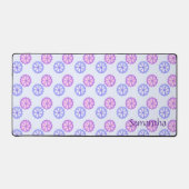 Lila und blaue Blumen Schreibtischunterlage (Vorderseite)